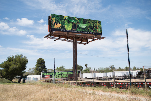 Zoe Crosher, “LA-LIKE: Shangri-LA’d,” 10 billboards, Palm Springs, CA, 2015.
